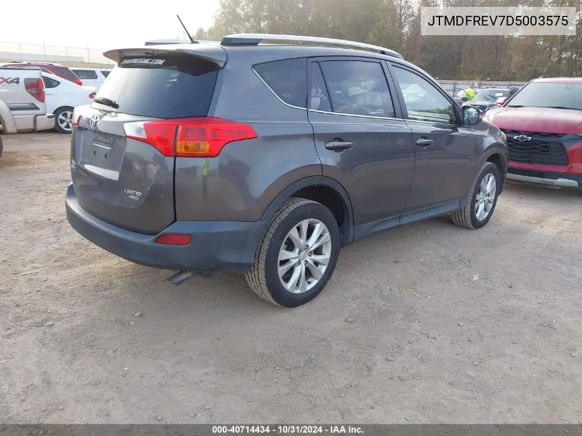 2013 Toyota Rav4 Limited VIN: JTMDFREV7D5003575 Lot: 40714434