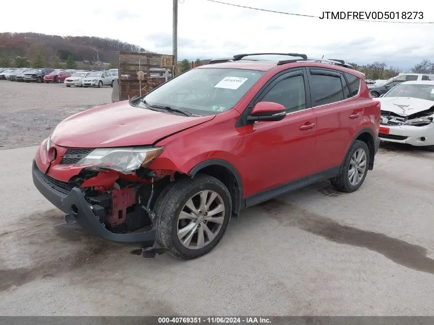 2013 Toyota Rav4 Limited VIN: JTMDFREV0D5018273 Lot: 40769351