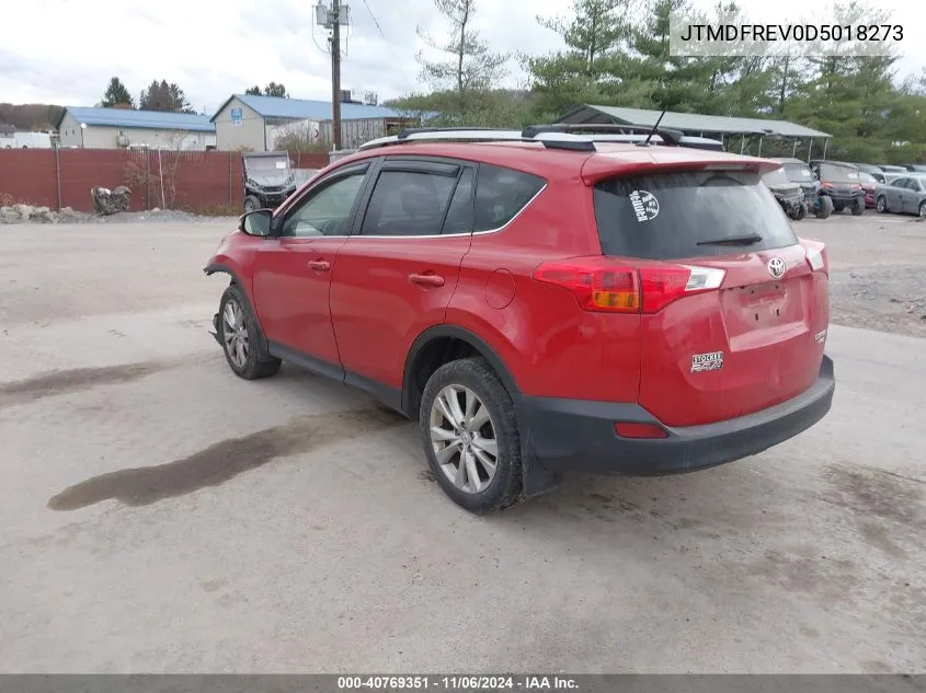 2013 Toyota Rav4 Limited VIN: JTMDFREV0D5018273 Lot: 40769351