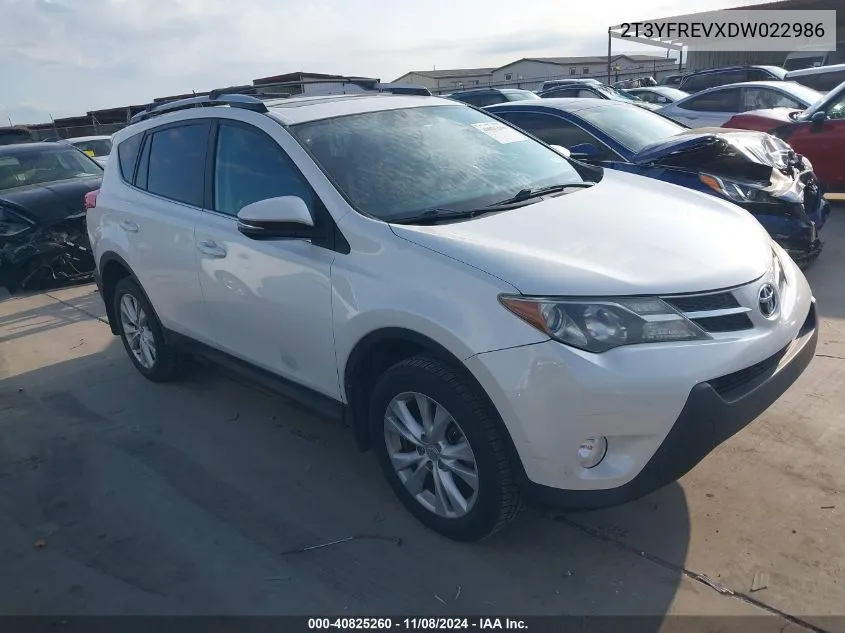 2013 Toyota Rav4 Limited VIN: 2T3YFREVXDW022986 Lot: 40825260