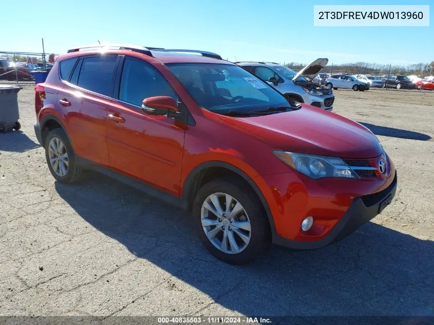 2013 Toyota Rav4 Limited VIN: 2T3DFREV4DW013960 Lot: 40835503