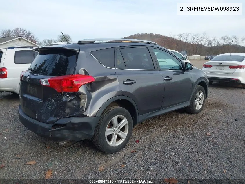 2013 Toyota Rav4 Xle VIN: 2T3RFREV8DW098923 Lot: 40847916