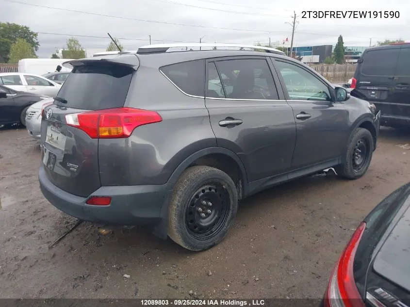 2014 Toyota Rav4 Limited VIN: 2T3DFREV7EW191590 Lot: 12089803