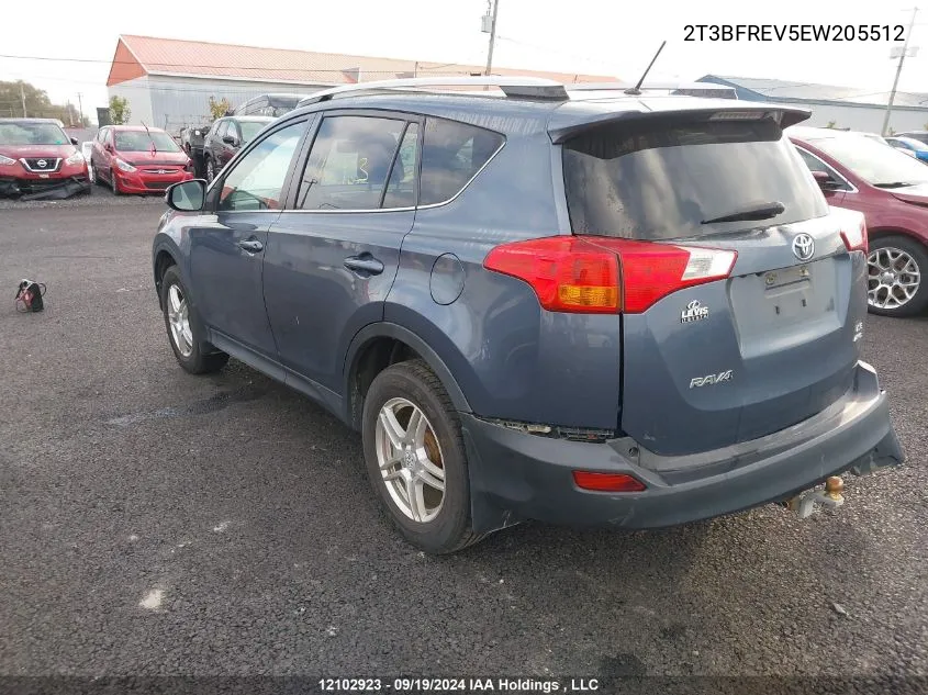 2T3BFREV5EW205512 2014 Toyota Rav4 Le