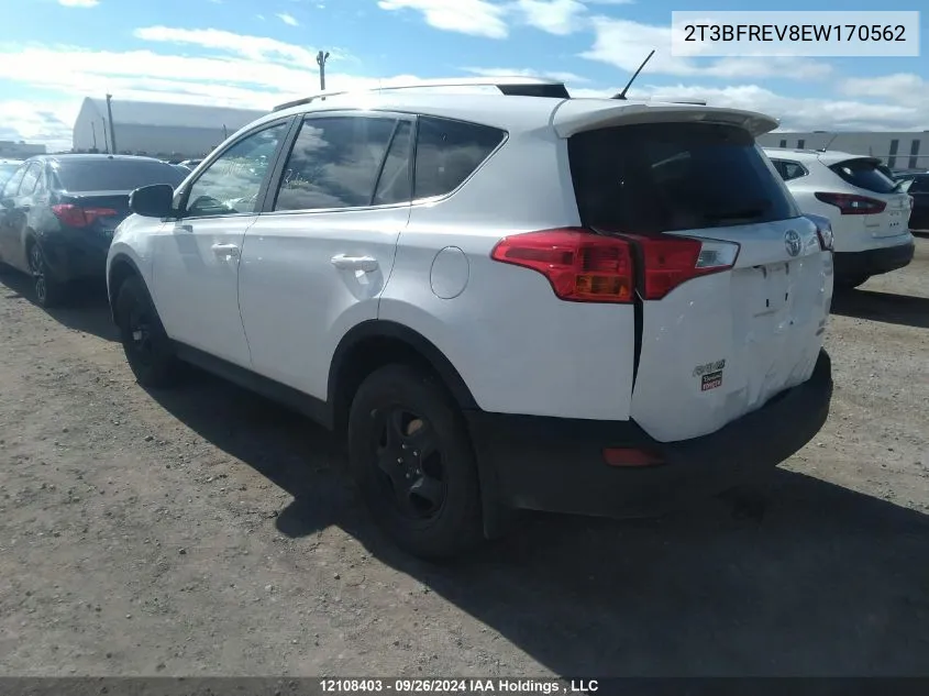 2014 Toyota Rav4 Le VIN: 2T3BFREV8EW170562 Lot: 12108403