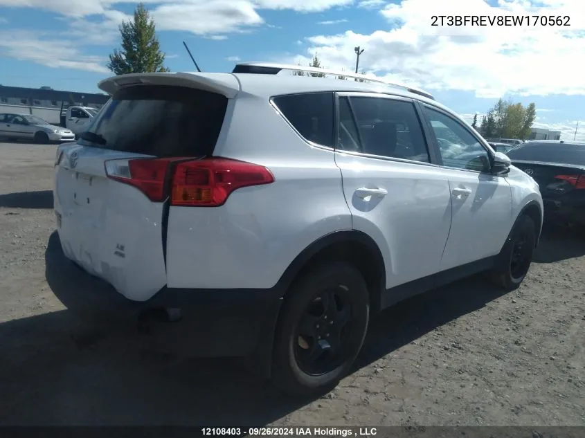 2T3BFREV8EW170562 2014 Toyota Rav4 Le