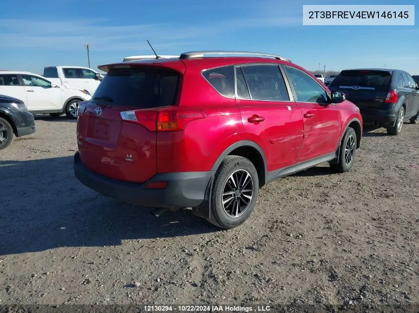 2014 Toyota Rav4 Le VIN: 2T3BFREV4EW146145 Lot: 12130294