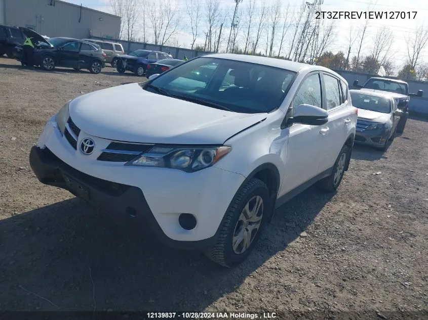 2T3ZFREV1EW127017 2014 Toyota Rav4 Le