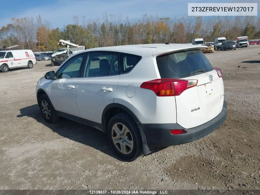 2014 Toyota Rav4 Le VIN: 2T3ZFREV1EW127017 Lot: 12139837