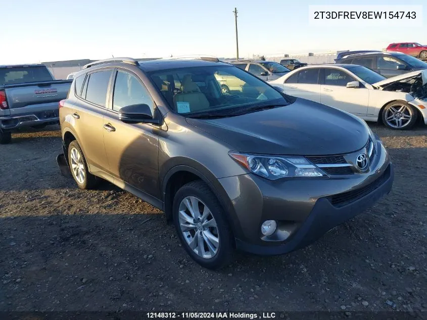 2014 Toyota Rav4 Limited VIN: 2T3DFREV8EW154743 Lot: 12148312