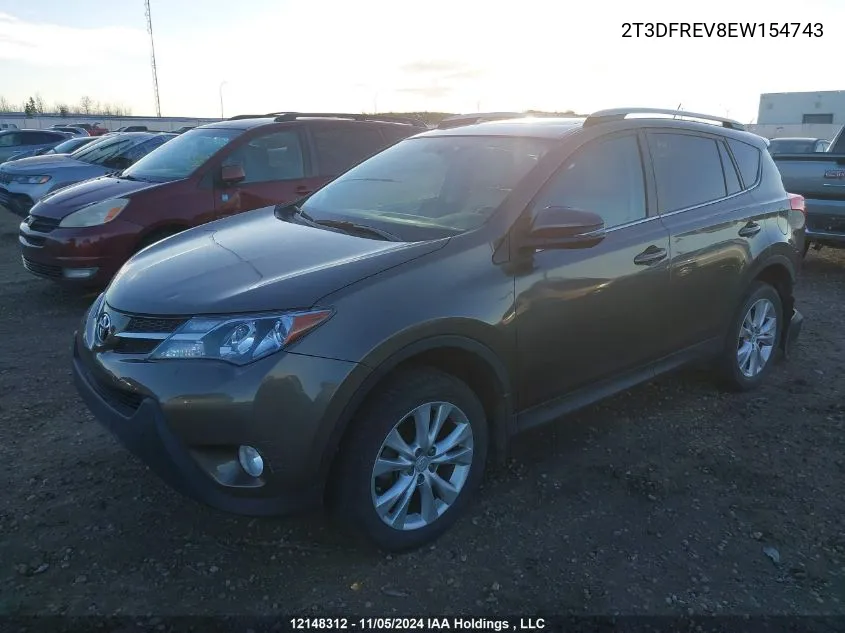 2014 Toyota Rav4 Limited VIN: 2T3DFREV8EW154743 Lot: 12148312