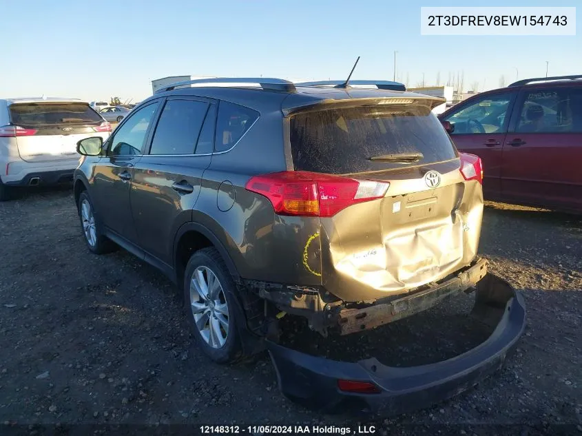 2014 Toyota Rav4 Limited VIN: 2T3DFREV8EW154743 Lot: 12148312