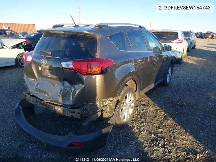 2014 Toyota Rav4 Limited VIN: 2T3DFREV8EW154743 Lot: 12148312