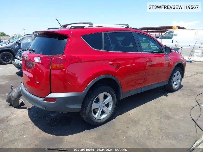 2014 Toyota Rav4 Xle VIN: 2T3WFREV3EW119567 Lot: 39710079