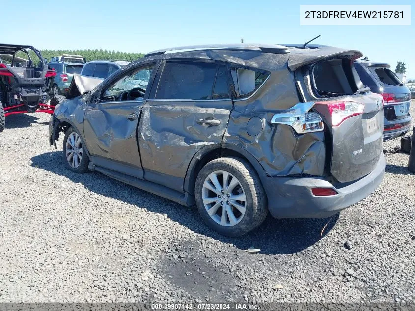 2014 Toyota Rav4 Limited VIN: 2T3DFREV4EW215781 Lot: 39907142