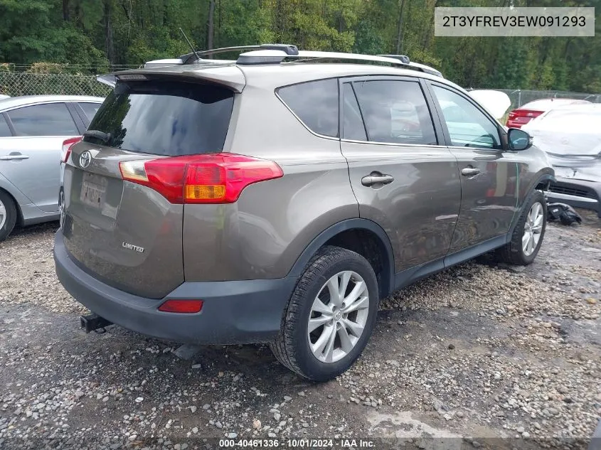 2014 Toyota Rav4 Limited VIN: 2T3YFREV3EW091293 Lot: 40461336