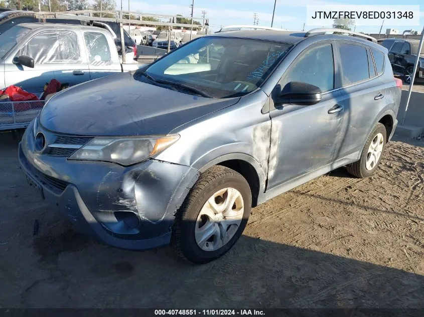 2014 Toyota Rav4 Le VIN: JTMZFREV8ED031348 Lot: 40748551