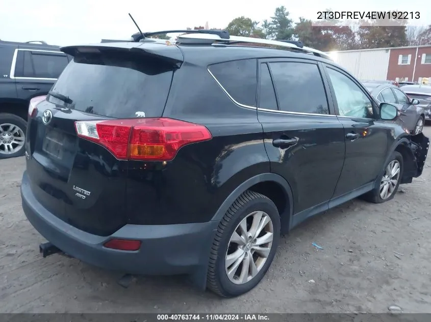 2T3DFREV4EW192213 2014 Toyota Rav4 Limited