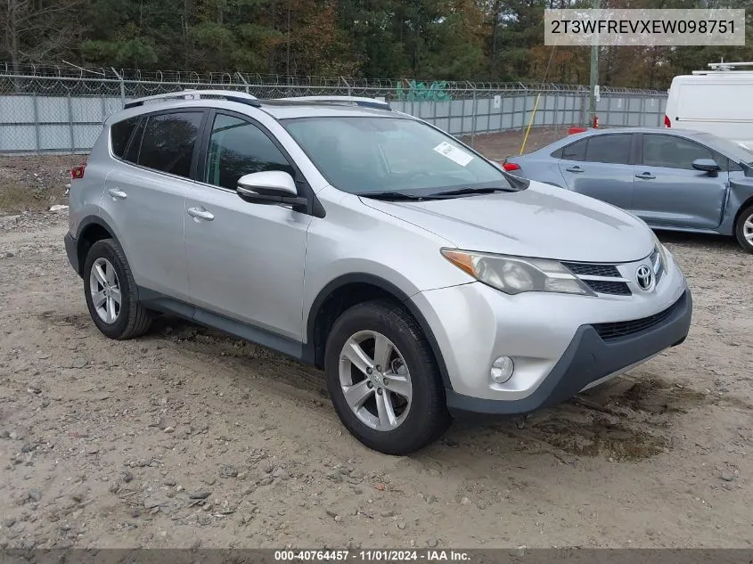 2014 Toyota Rav4 Xle VIN: 2T3WFREVXEW098751 Lot: 40764457