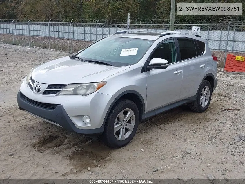 2014 Toyota Rav4 Xle VIN: 2T3WFREVXEW098751 Lot: 40764457