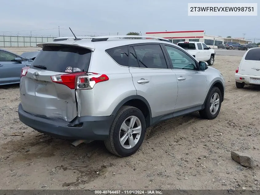 2014 Toyota Rav4 Xle VIN: 2T3WFREVXEW098751 Lot: 40764457