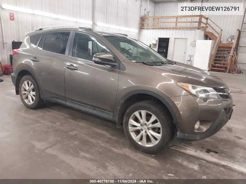 2014 Toyota Rav4 Limited VIN: 2T3DFREV0EW126791 Lot: 40776700