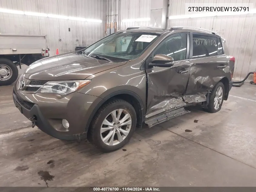 2014 Toyota Rav4 Limited VIN: 2T3DFREV0EW126791 Lot: 40776700