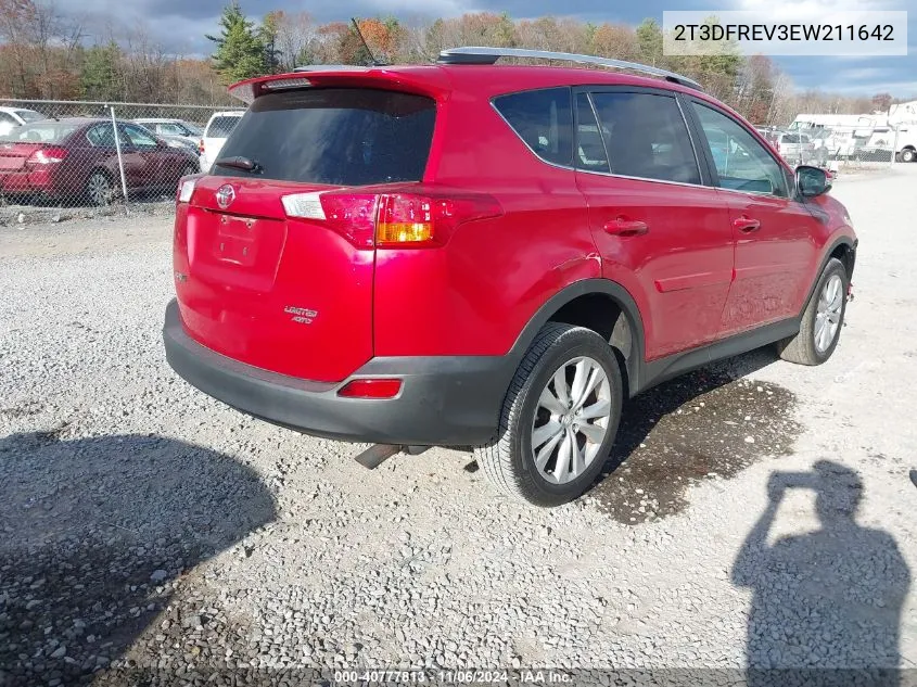 2014 Toyota Rav4 Limited VIN: 2T3DFREV3EW211642 Lot: 40777813