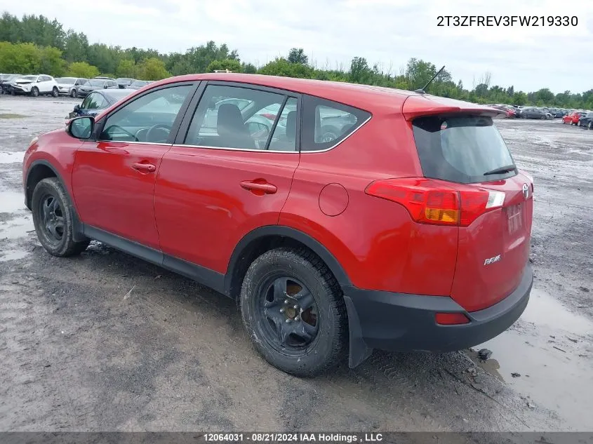 2015 Toyota Rav4 Le VIN: 2T3ZFREV3FW219330 Lot: 12064031