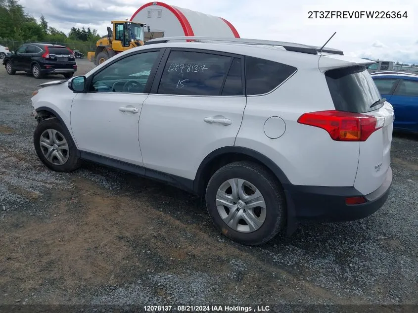 2T3ZFREV0FW226364 2015 Toyota Rav4 Le