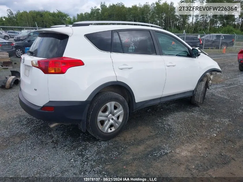 2015 Toyota Rav4 Le VIN: 2T3ZFREV0FW226364 Lot: 12078137