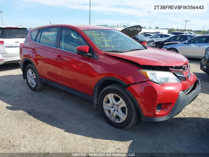 2T3BFREV8FW356443 2015 Toyota Rav4 Le