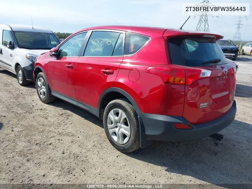 2015 Toyota Rav4 Le VIN: 2T3BFREV8FW356443 Lot: 12087570