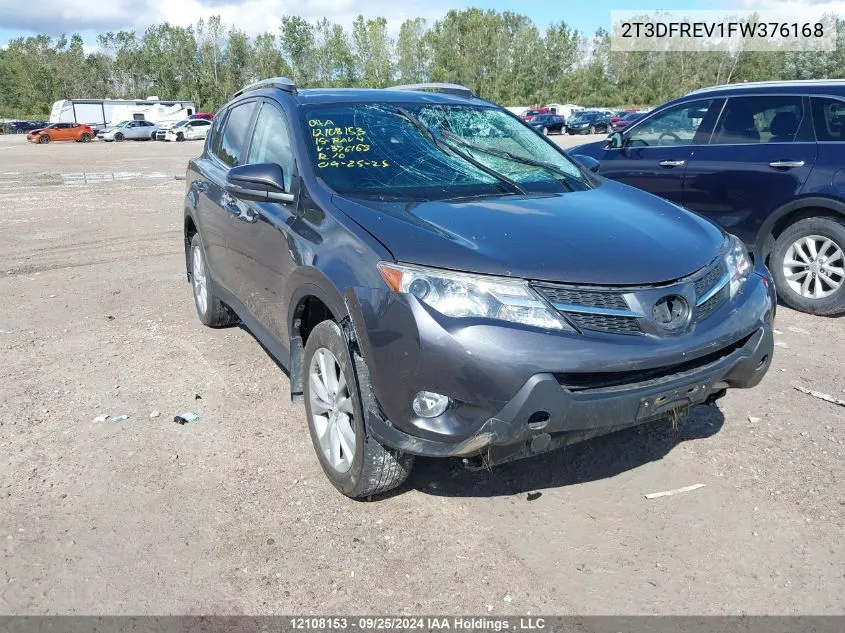 2015 Toyota Rav4 Limited VIN: 2T3DFREV1FW376168 Lot: 12108153