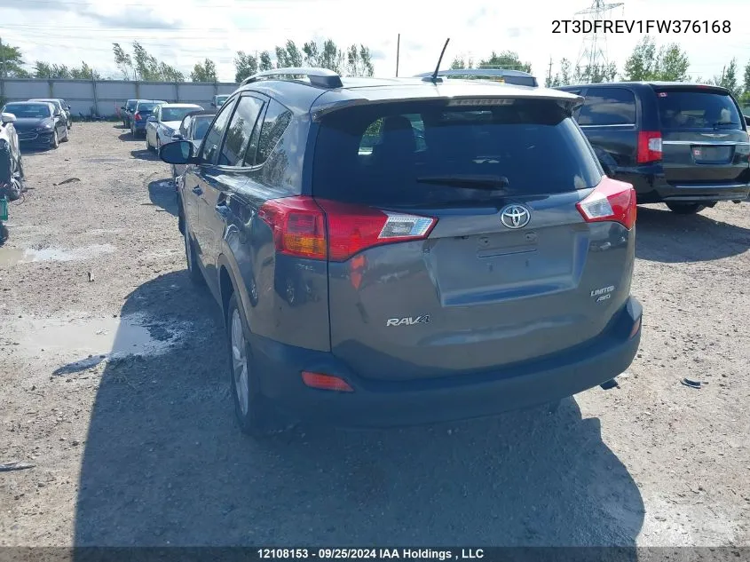 2015 Toyota Rav4 Limited VIN: 2T3DFREV1FW376168 Lot: 12108153