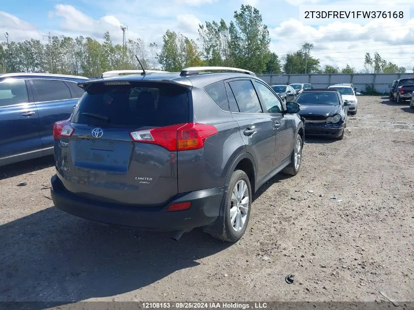 2015 Toyota Rav4 Limited VIN: 2T3DFREV1FW376168 Lot: 12108153