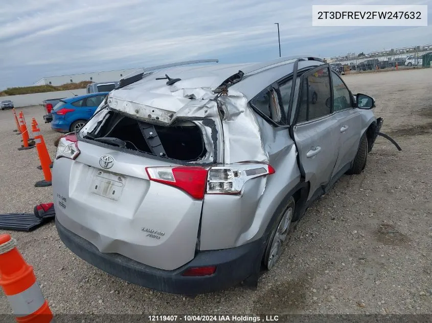 2T3DFREV2FW247632 2015 Toyota Rav4 Limited