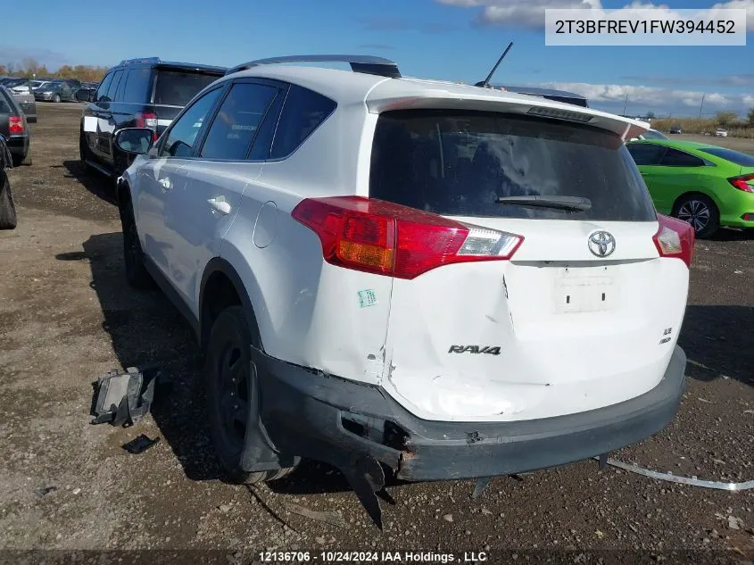 2T3BFREV1FW394452 2015 Toyota Rav4 Le