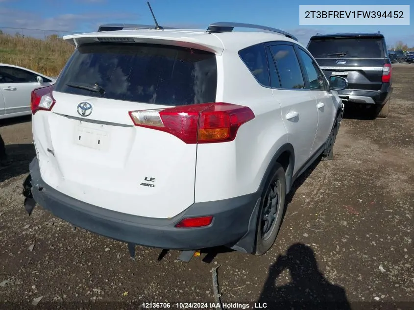 2T3BFREV1FW394452 2015 Toyota Rav4 Le