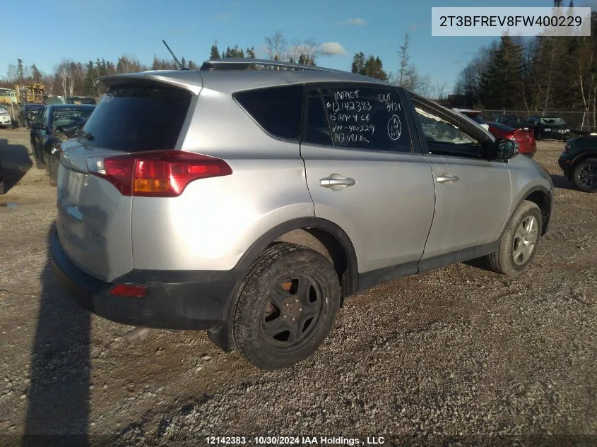 2015 Toyota Rav4 Le VIN: 2T3BFREV8FW400229 Lot: 12142383