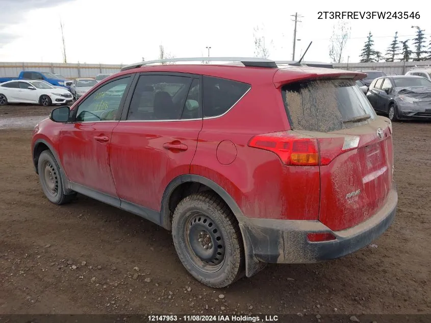 2015 Toyota Rav4 Xle VIN: 2T3RFREV3FW243546 Lot: 12147953