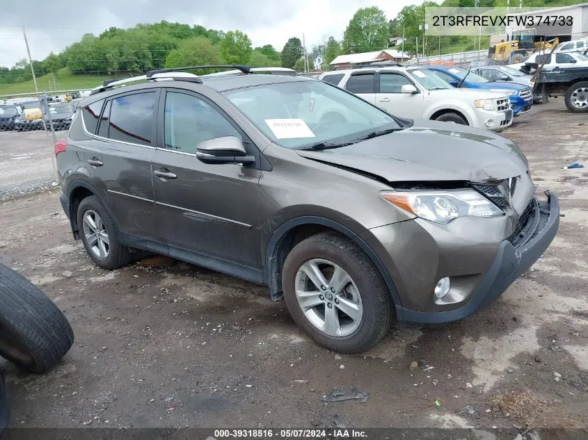 2015 Toyota Rav4 Xle VIN: 2T3RFREVXFW374733 Lot: 39318516