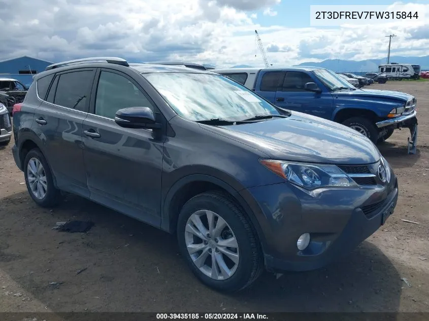 2015 Toyota Rav4 Limited VIN: 2T3DFREV7FW315844 Lot: 39435185