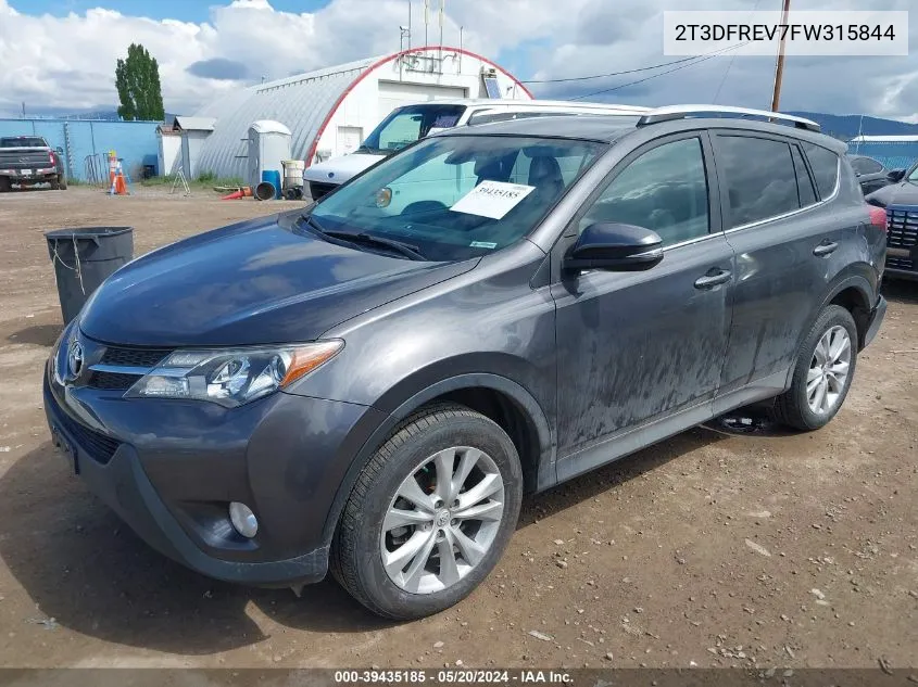 2015 Toyota Rav4 Limited VIN: 2T3DFREV7FW315844 Lot: 39435185