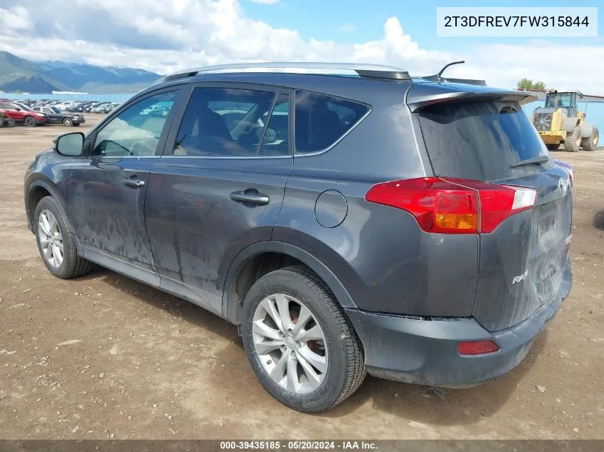 2015 Toyota Rav4 Limited VIN: 2T3DFREV7FW315844 Lot: 39435185