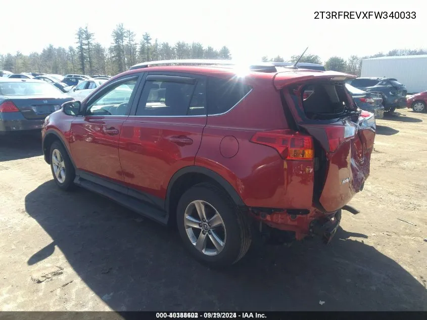 2015 Toyota Rav4 Xle VIN: 2T3RFREVXFW340033 Lot: 40388602