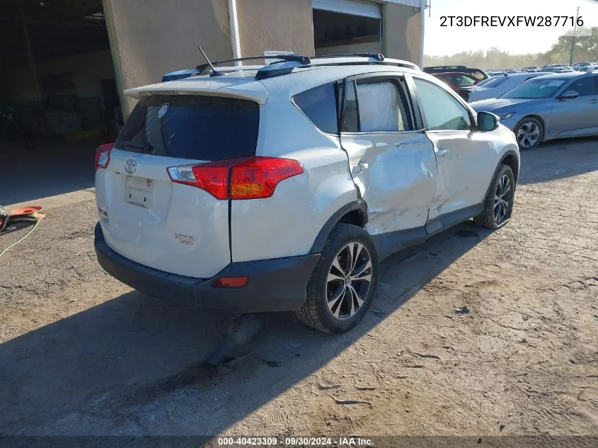 2T3DFREVXFW287716 2015 Toyota Rav4 Limited