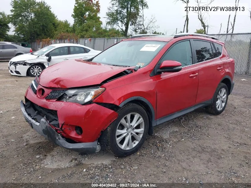 2015 Toyota Rav4 Limited VIN: 2T3DFREV2FW388913 Lot: 40439402