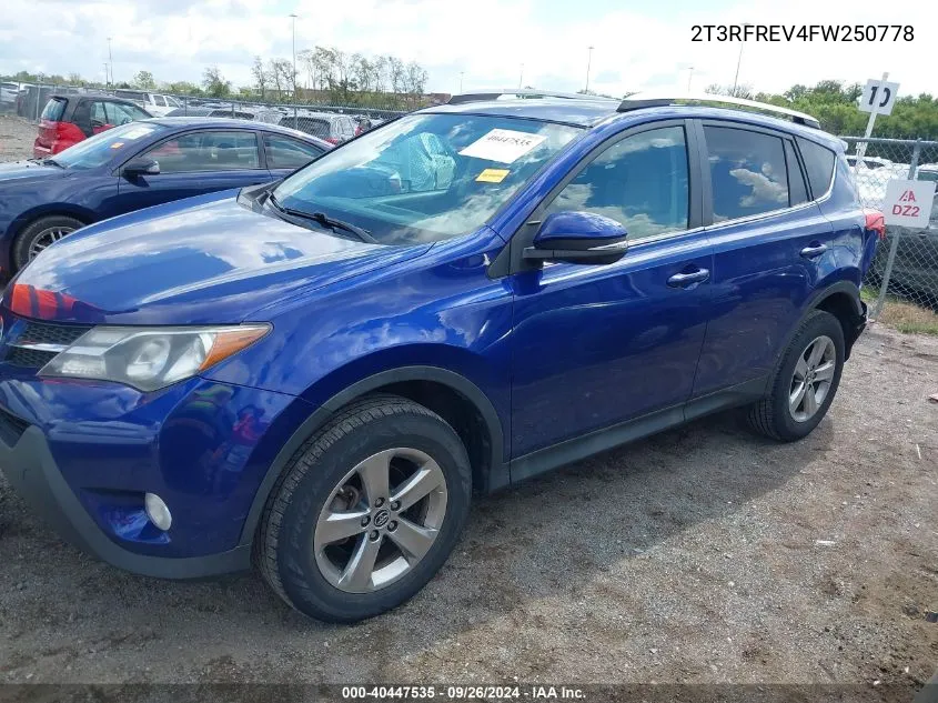 2015 Toyota Rav4 Xle VIN: 2T3RFREV4FW250778 Lot: 40447535