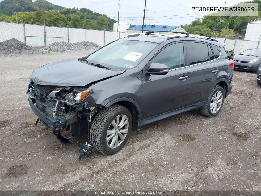 2015 Toyota Rav4 Limited VIN: 2T3DFREV7FW390639 Lot: 40456557